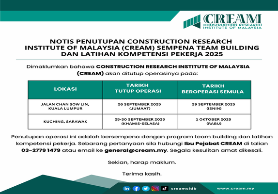 Notis Penutupan CREAM Semepna Team Building dan Latihan Kompetensi Pekerja 2025