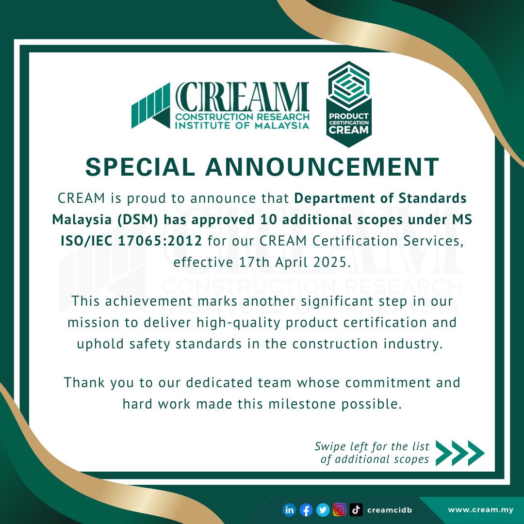 CREAM Achieves New Milestone in Certification Services