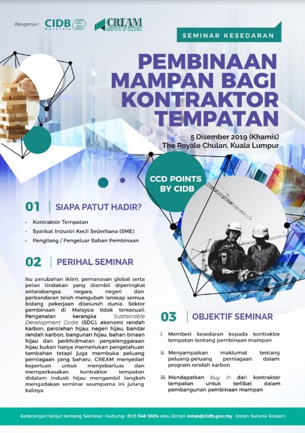 Brochure "Seminar Kesedaran : Pembinaan MAMPAN Bagi Kontraktor Tempatan"By Ar. Zulkifli Zahari