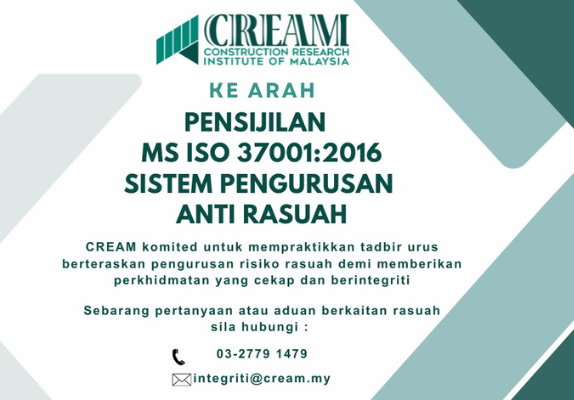 Pensijilan MS ISO 37001:2016 